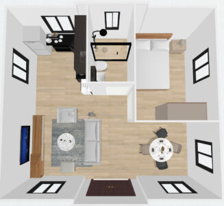 20ft double wings- 1 Bed Plan A