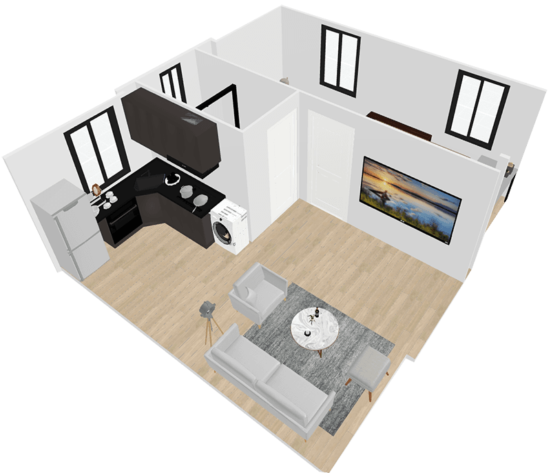 20ft double wings- 1 Bed Plan B 2