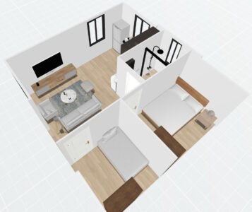 20ft double wings- 2 Bedroom Plan 1