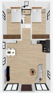 40ft double wings-2 Bedroom Plan A