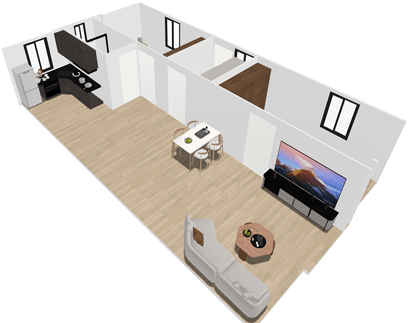 40ft Double Wings- 2 Bedroom Plan B