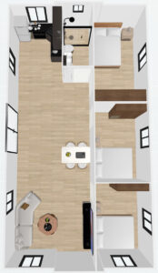 40ft Double Wings-3 Bedroom Plan