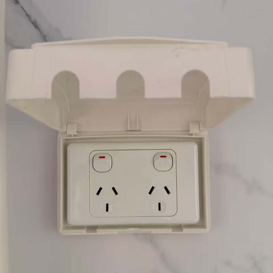 covered bathroom power plugs